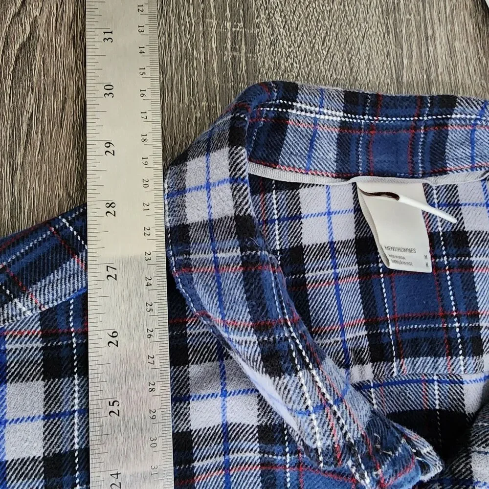 The North Face Flannel Shirt Mens Medium M Blue Gray Plaid Long Sleeve Cotton
